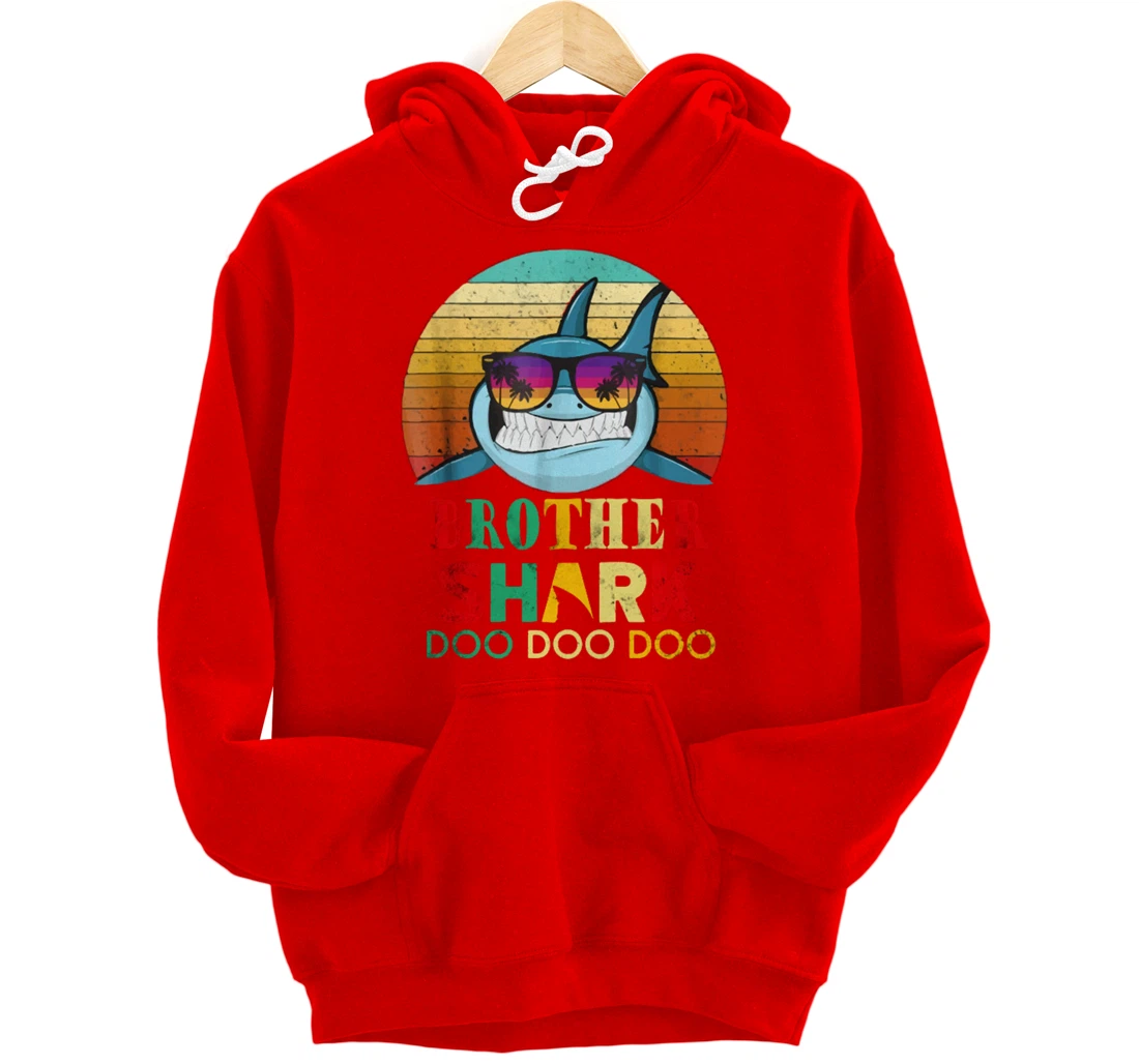 Retro Vintage Brother Shark Doo Doo Doo Hoodie Pullover Hoodie