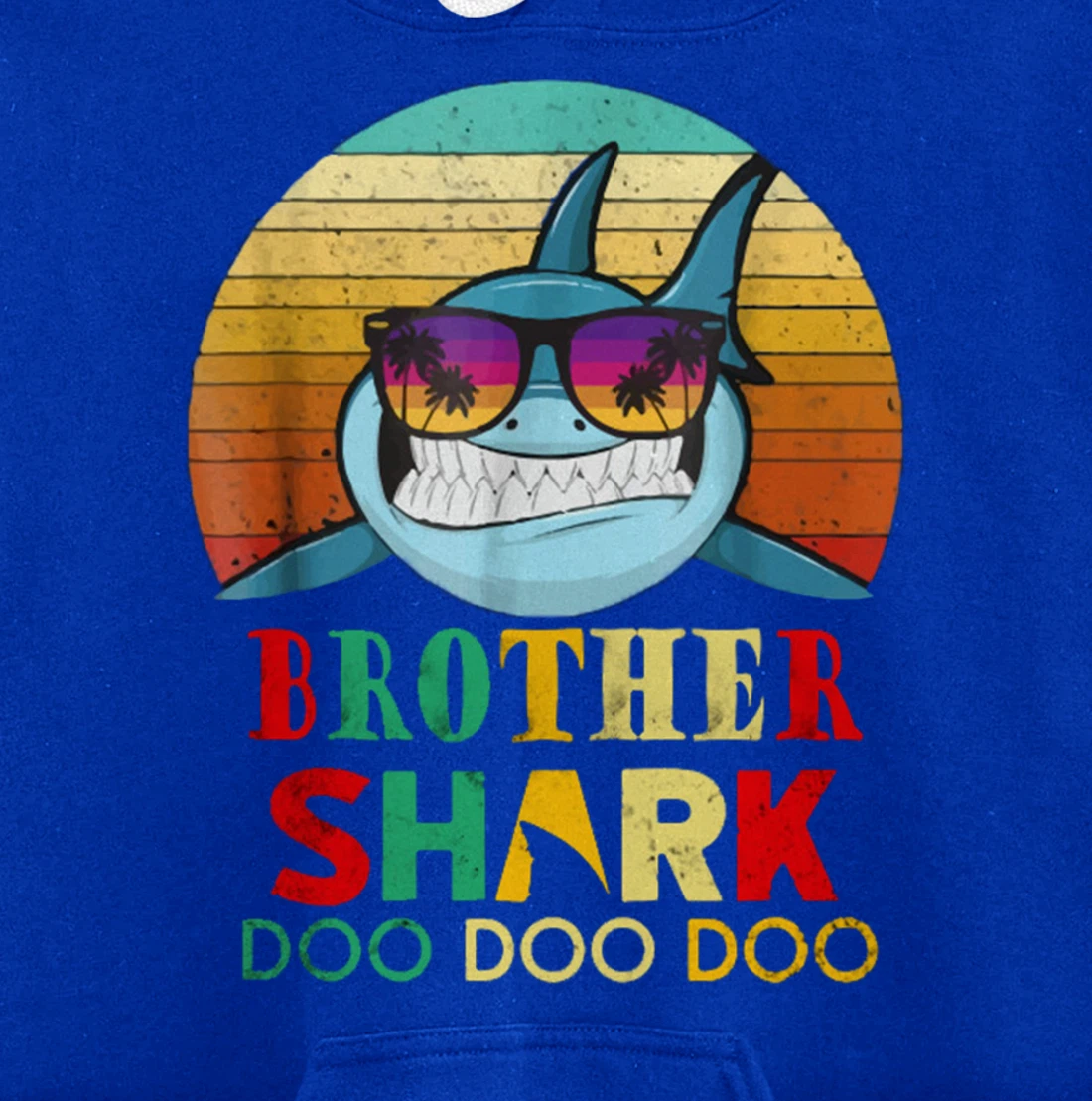 Retro Vintage Brother Shark Doo Doo Doo Hoodie Pullover Hoodie