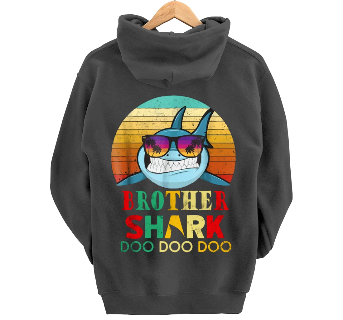 Retro Vintage Brother Shark Doo Doo Doo Hoodie Pullover Hoodie