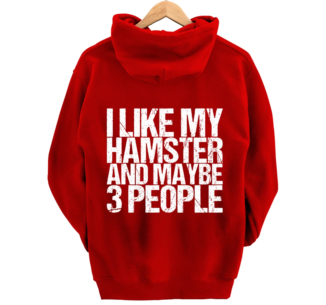 I Like My Hamster And Maybe 3 People Pullover Hoodie