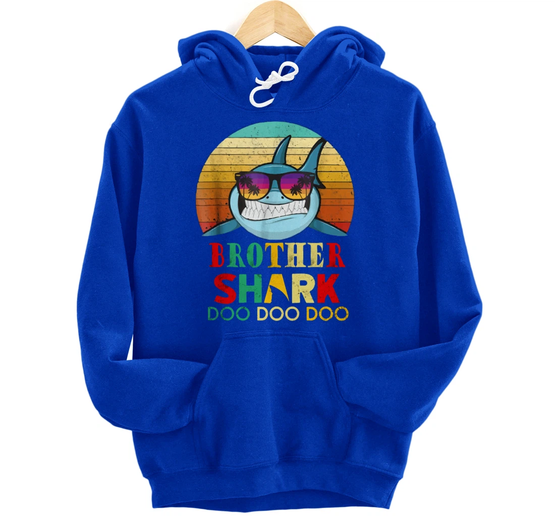 Retro Vintage Brother Shark Doo Doo Doo Hoodie Pullover Hoodie