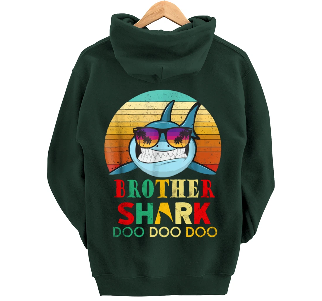Retro Vintage Brother Shark Doo Doo Doo Hoodie Pullover Hoodie