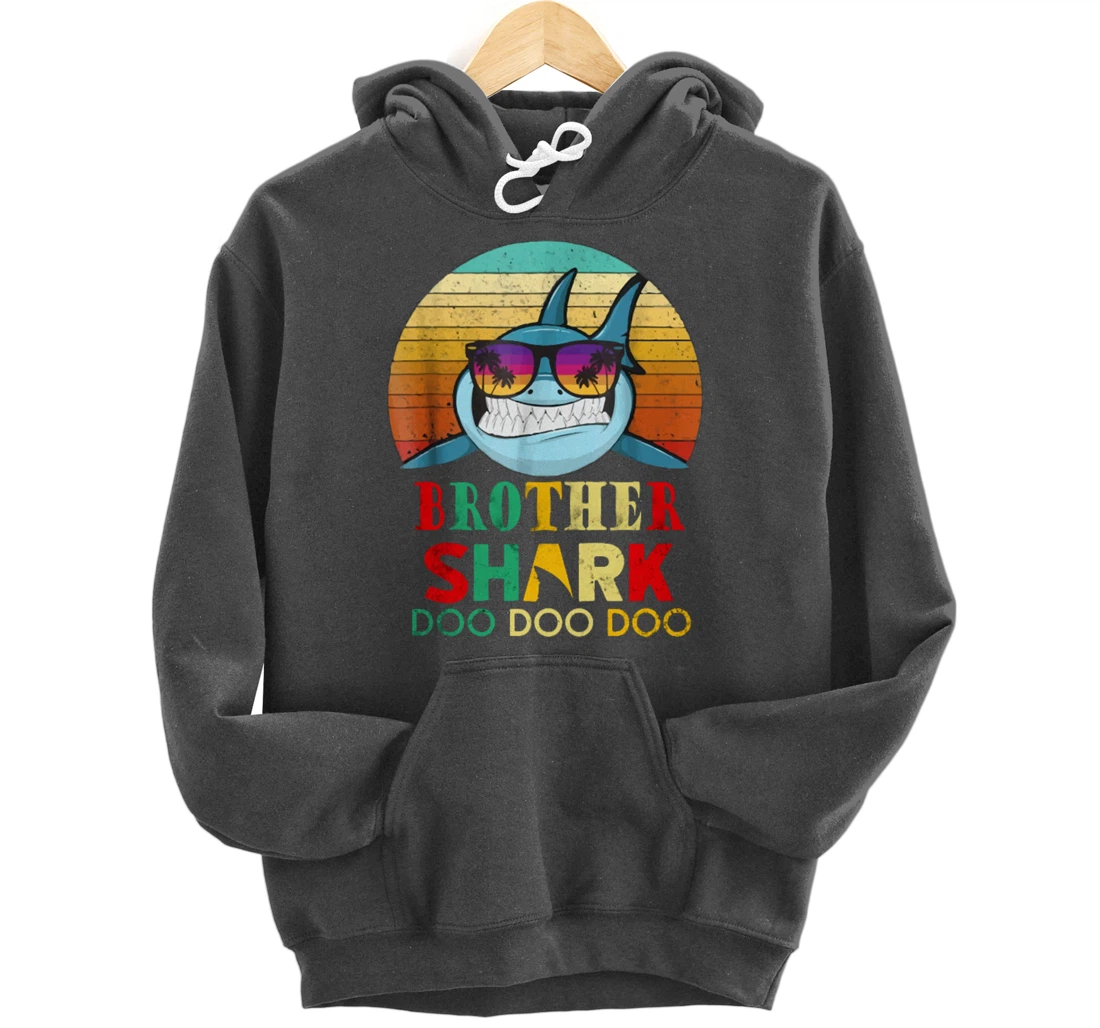 Retro Vintage Brother Shark Doo Doo Doo Hoodie Pullover Hoodie