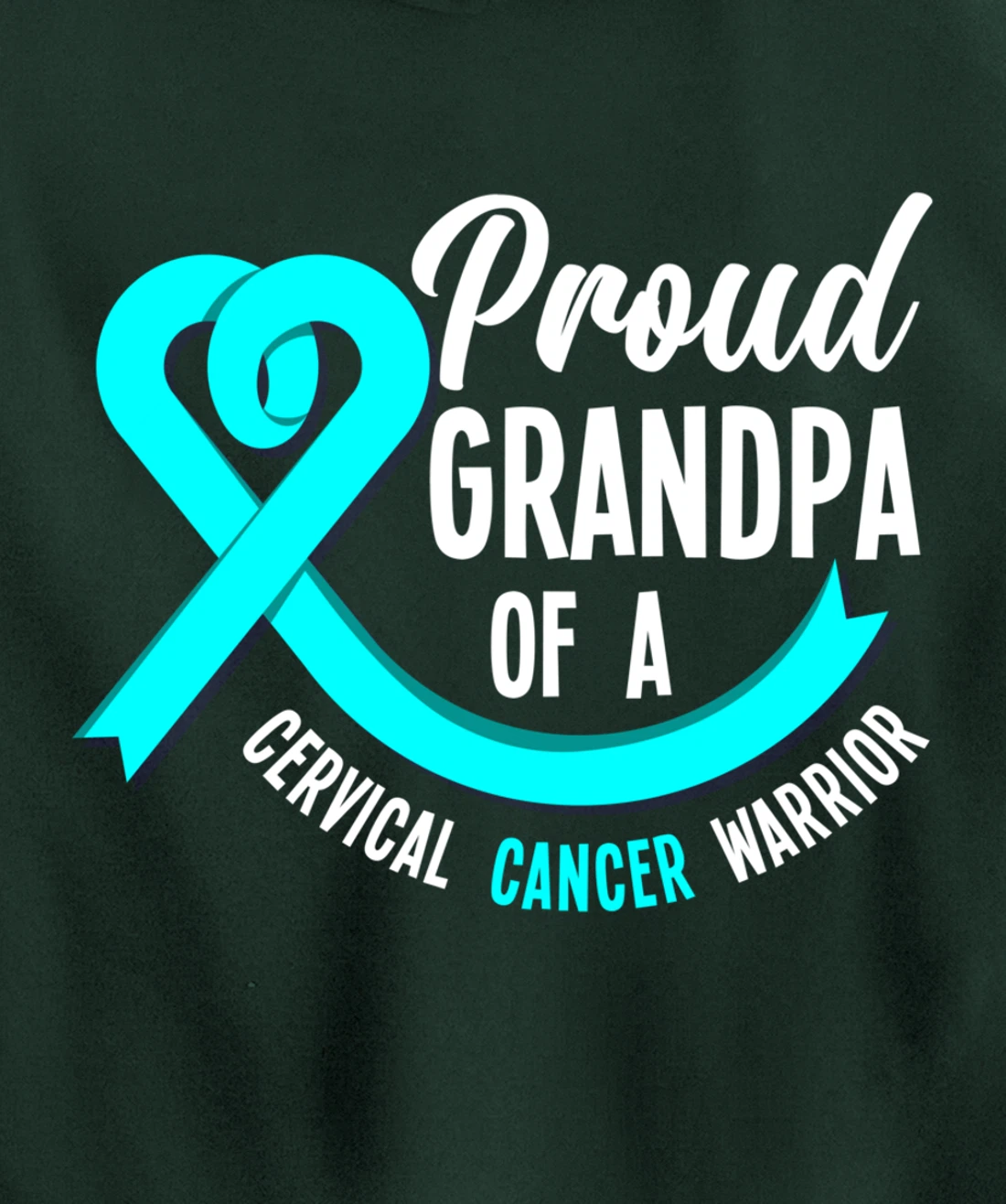 Proud Grandpa Of A Cervical Cancer Warrior Cervical Cancer Pullover Hoodie