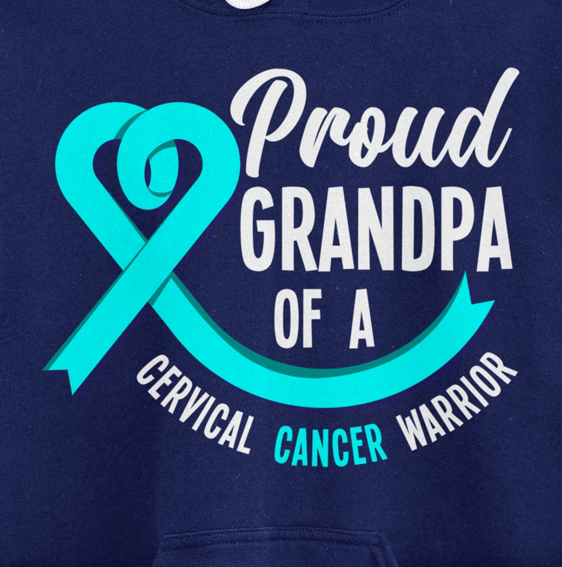 Proud Grandpa Of A Cervical Cancer Warrior Cervical Cancer Pullover Hoodie