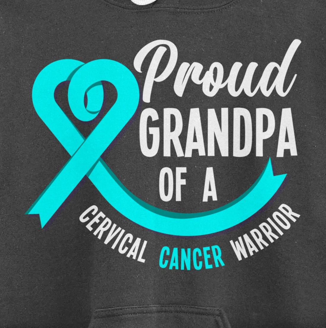 Proud Grandpa Of A Cervical Cancer Warrior Cervical Cancer Pullover Hoodie