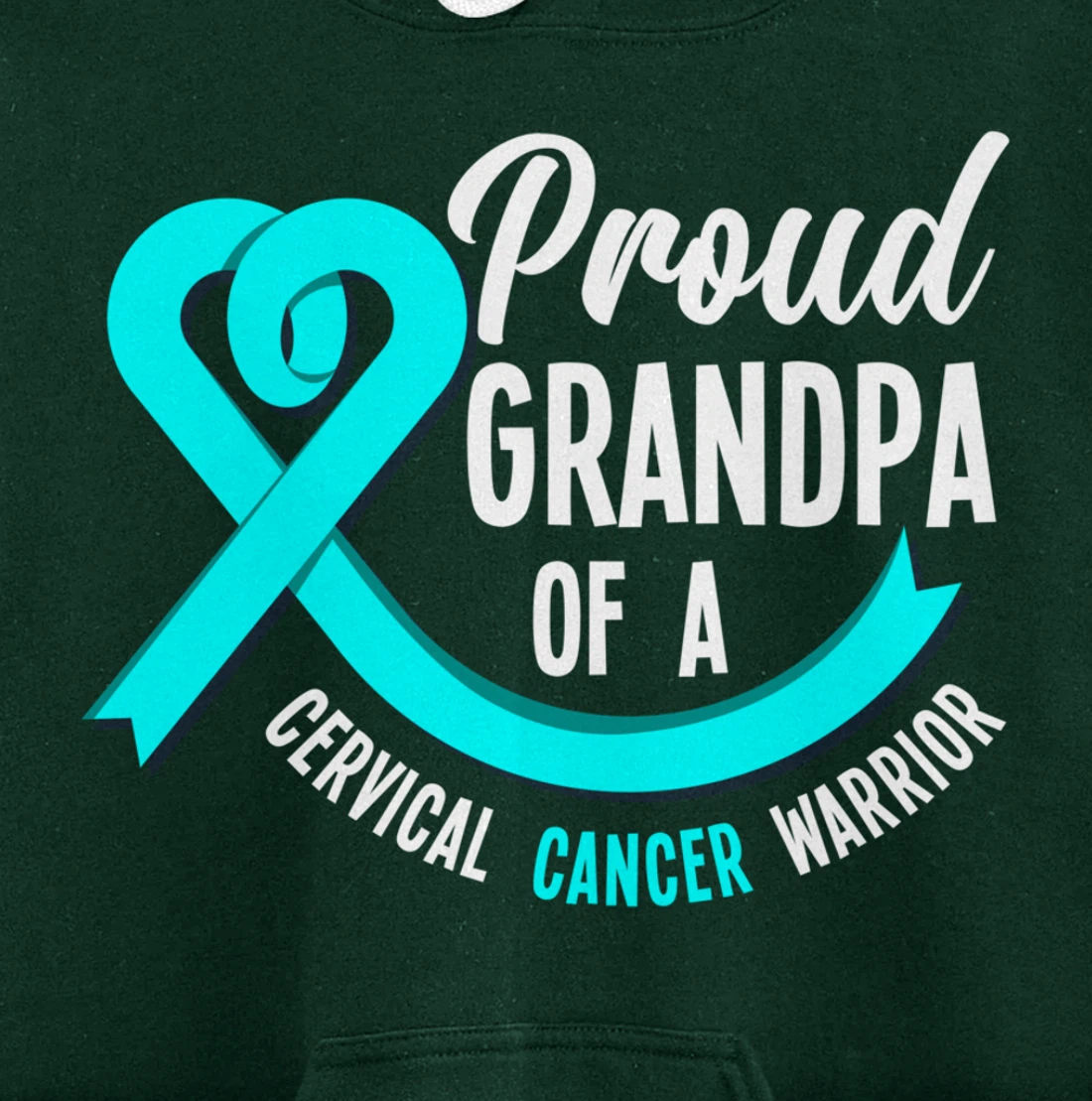 Proud Grandpa Of A Cervical Cancer Warrior Cervical Cancer Pullover Hoodie