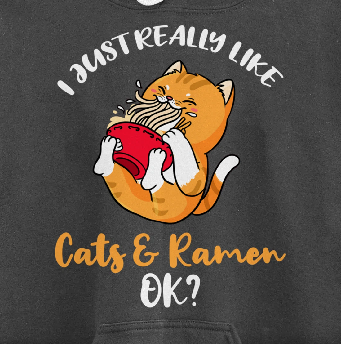 I Just Really Like Cats And Ramen Ok Pullover Hoodie