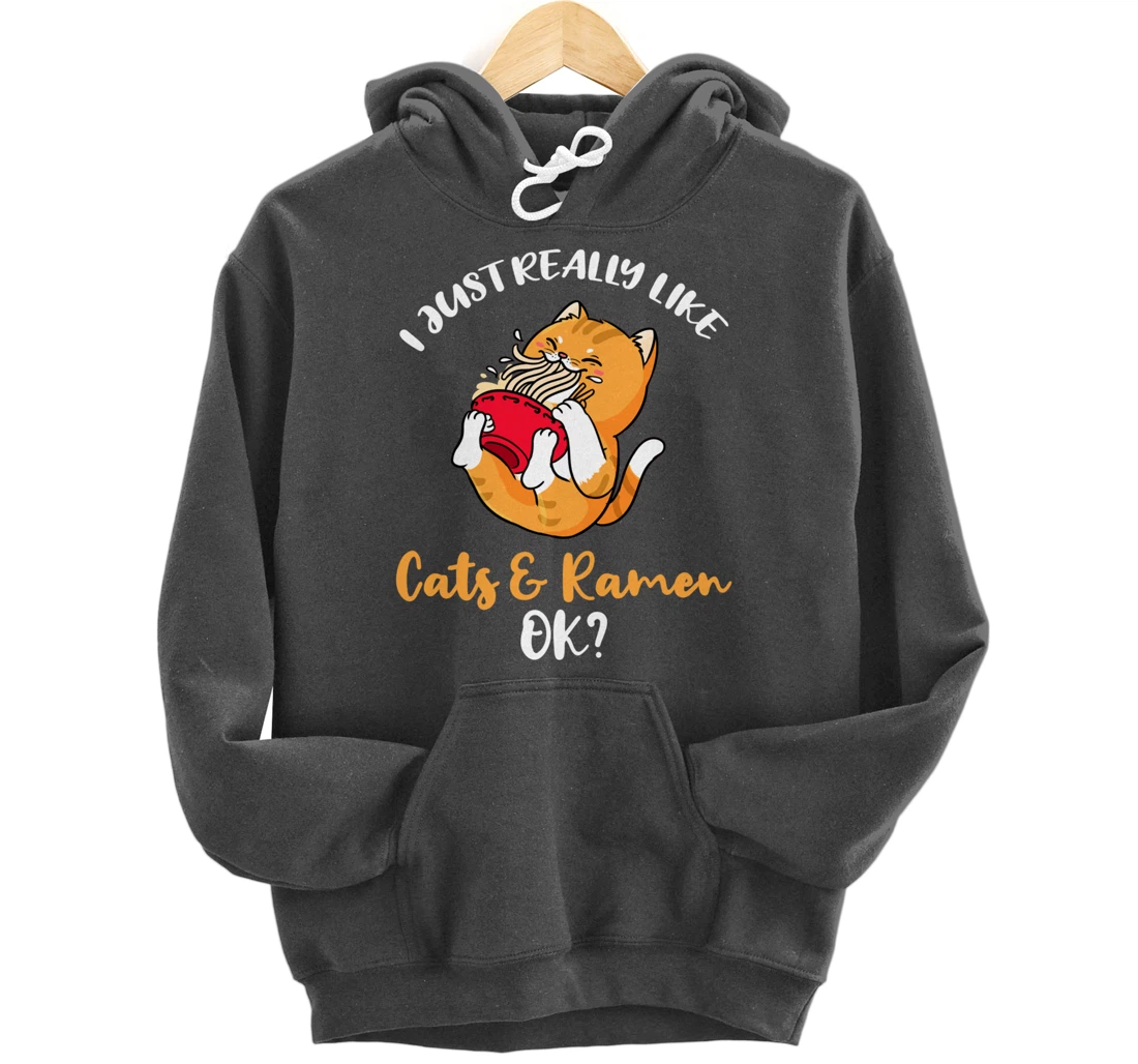 I Just Really Like Cats And Ramen Ok Pullover Hoodie