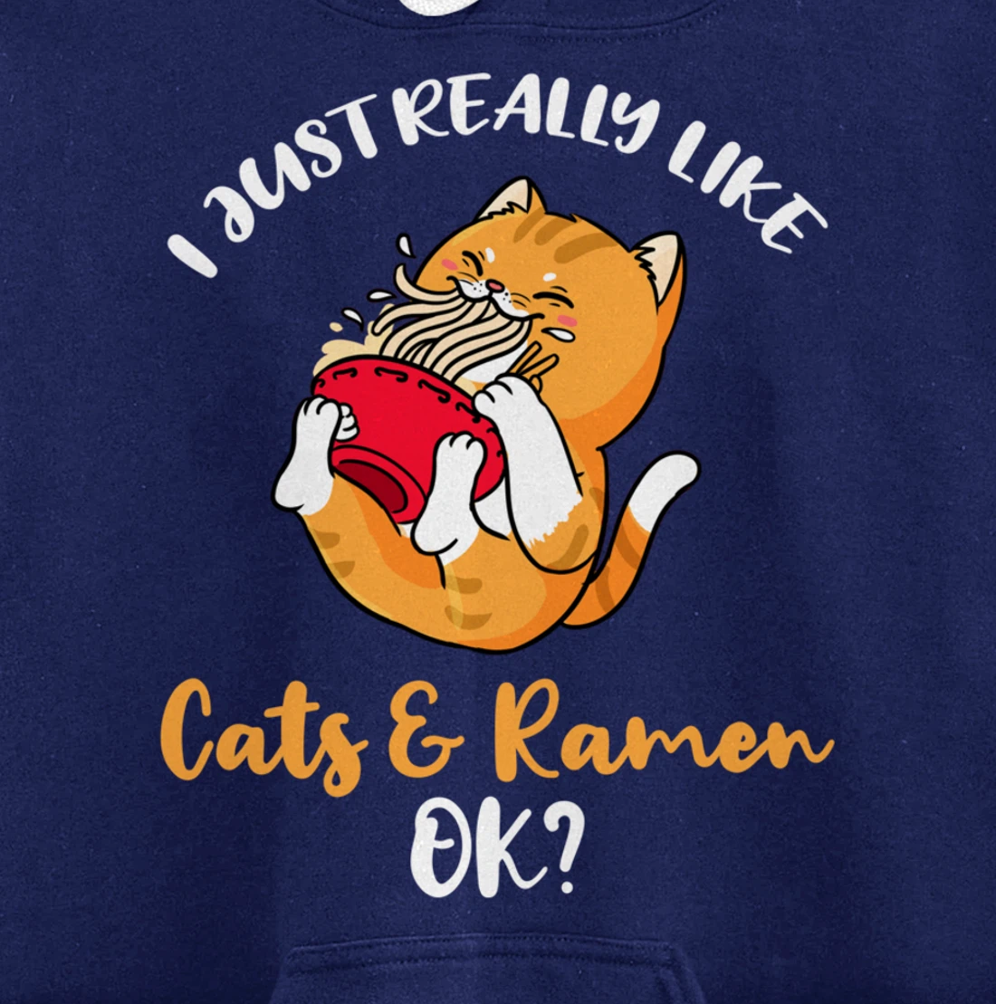 I Just Really Like Cats And Ramen Ok Pullover Hoodie