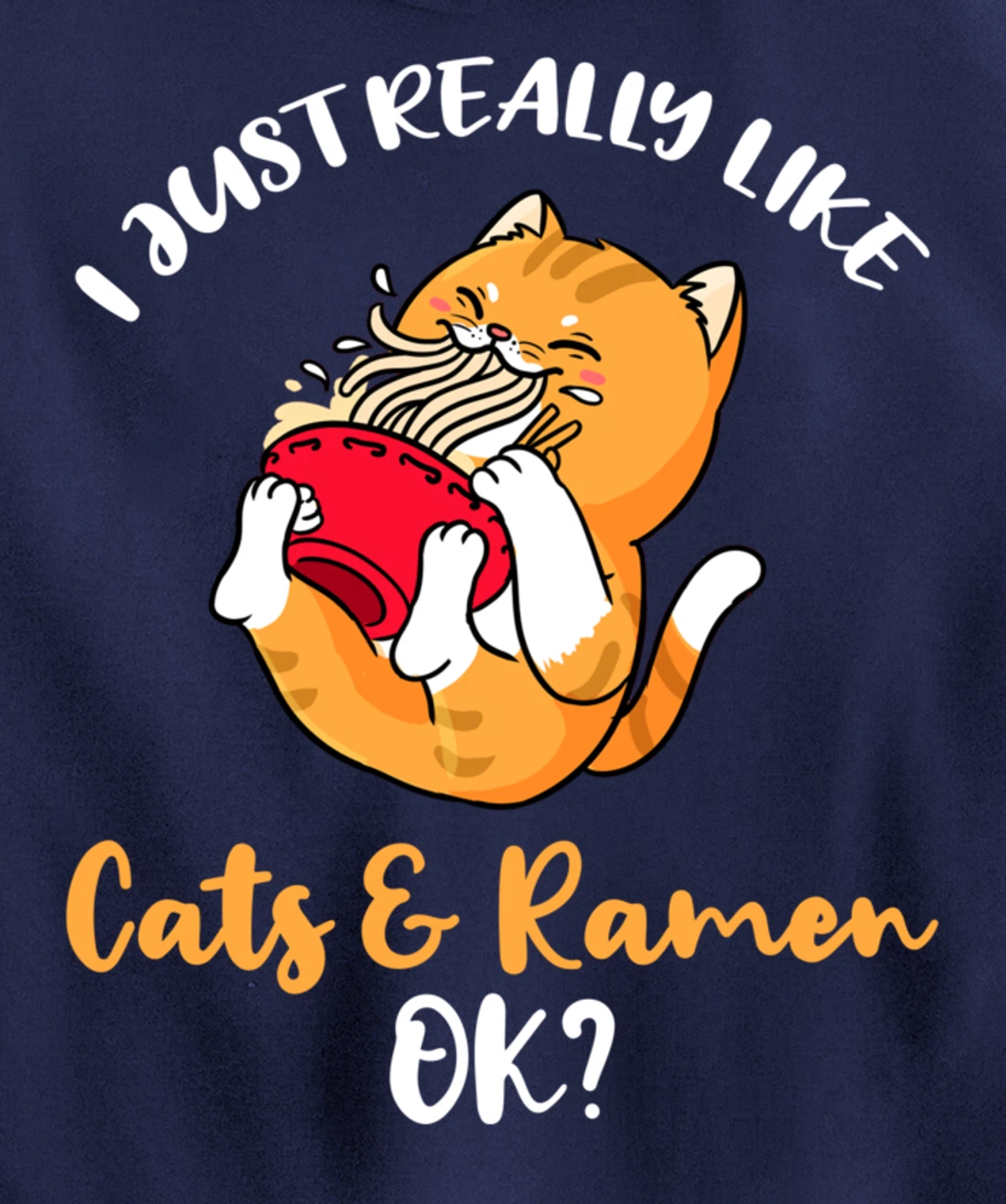 I Just Really Like Cats And Ramen Ok Pullover Hoodie