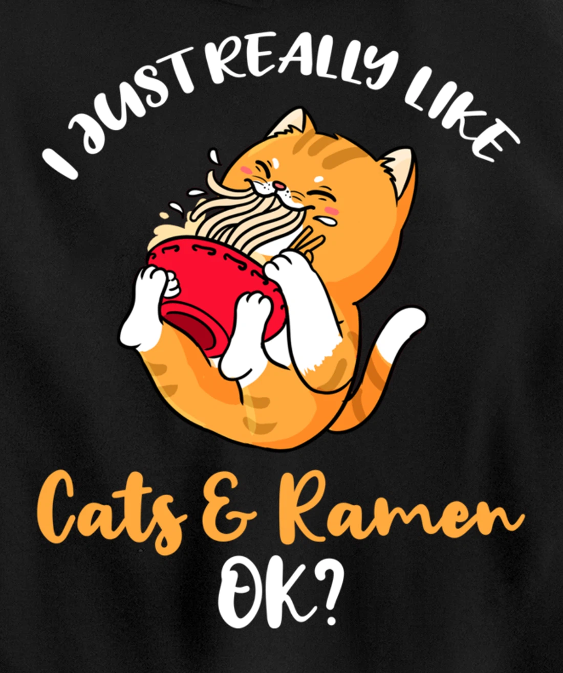 I Just Really Like Cats And Ramen Ok Pullover Hoodie