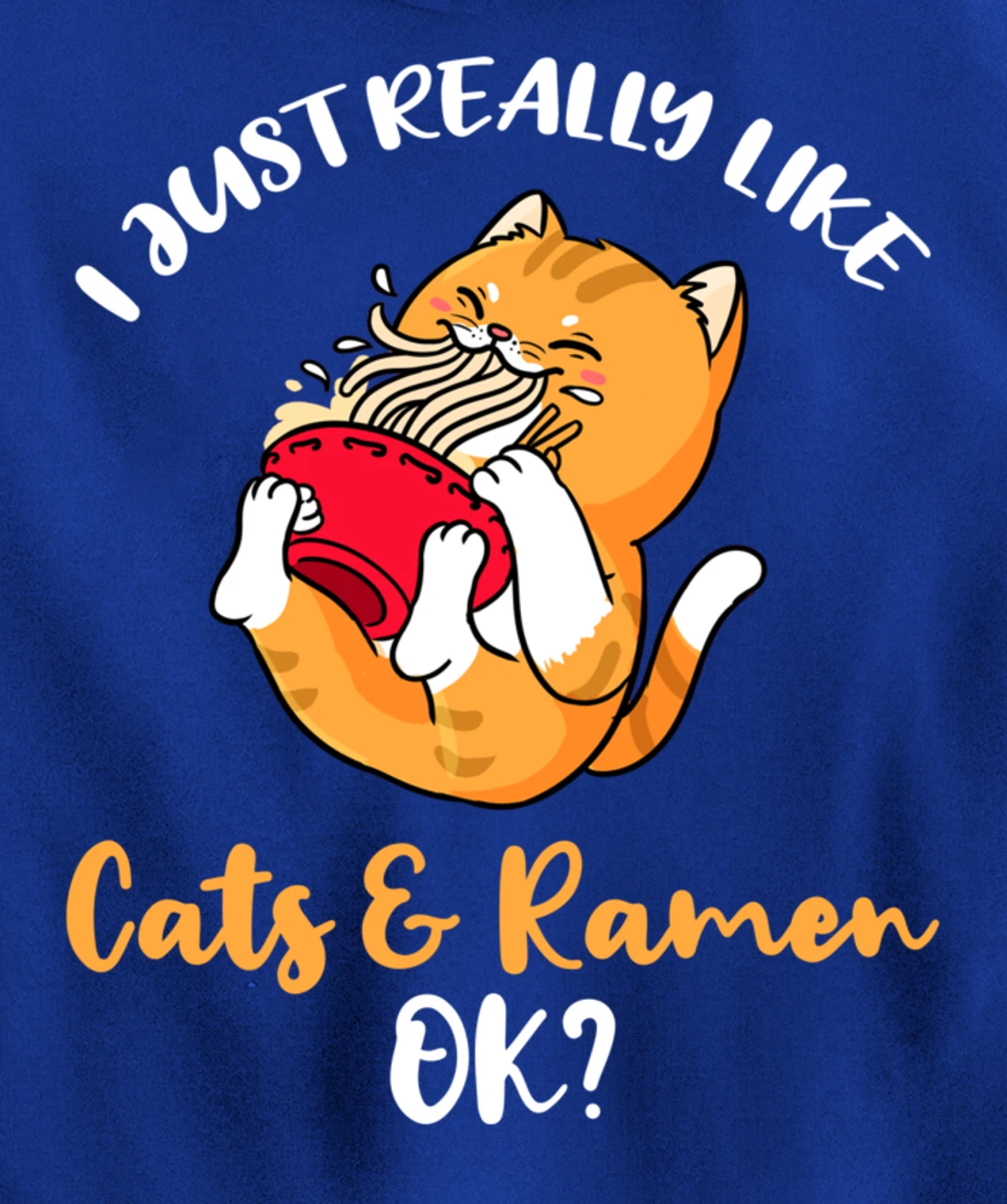 I Just Really Like Cats And Ramen Ok Pullover Hoodie
