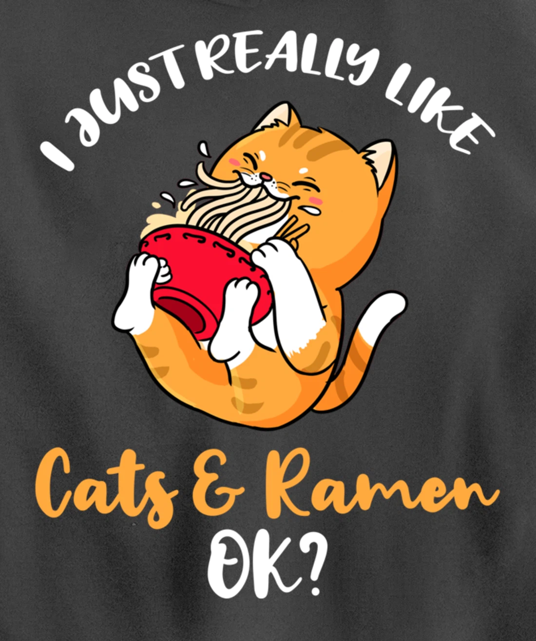 I Just Really Like Cats And Ramen Ok Pullover Hoodie