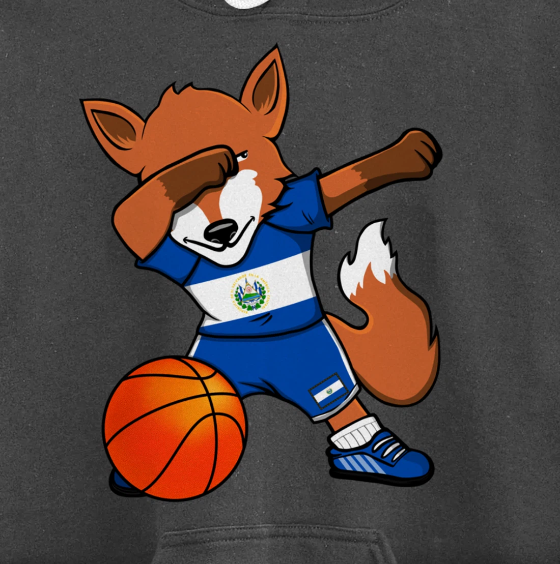 Dabbing Fox El Salvador Basketball Fans Jersey Sport Pride Pullover Hoodie