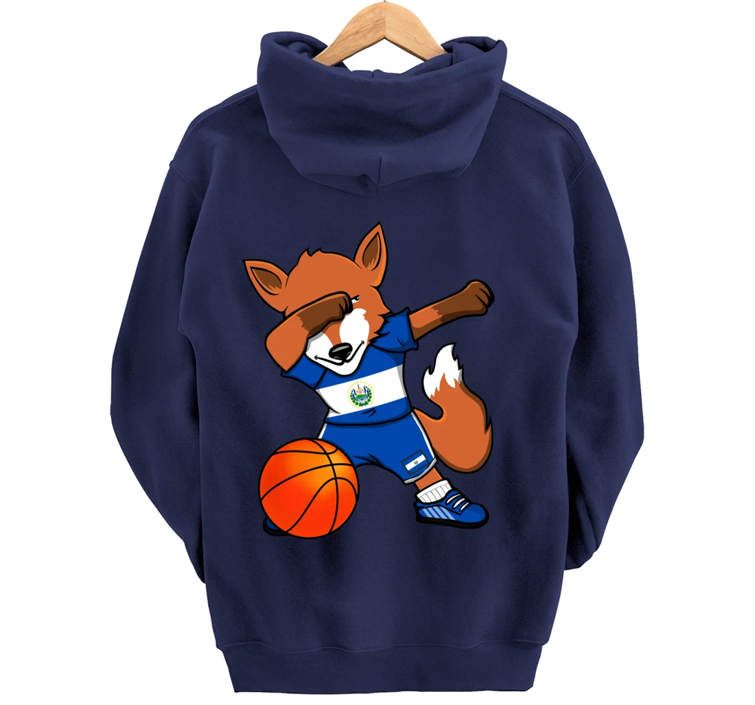 Dabbing Fox El Salvador Basketball Fans Jersey Sport Pride Pullover Hoodie