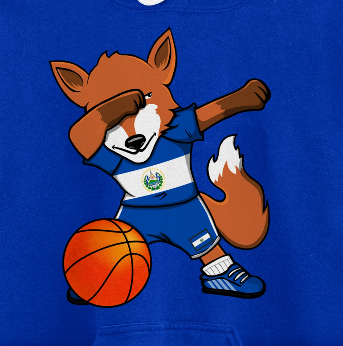Dabbing Fox El Salvador Basketball Fans Jersey Sport Pride Pullover Hoodie