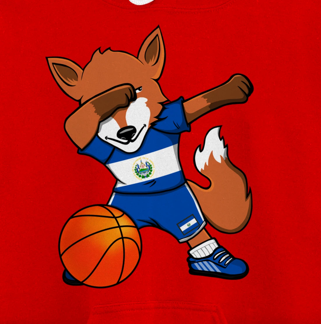 Dabbing Fox El Salvador Basketball Fans Jersey Sport Pride Pullover Hoodie
