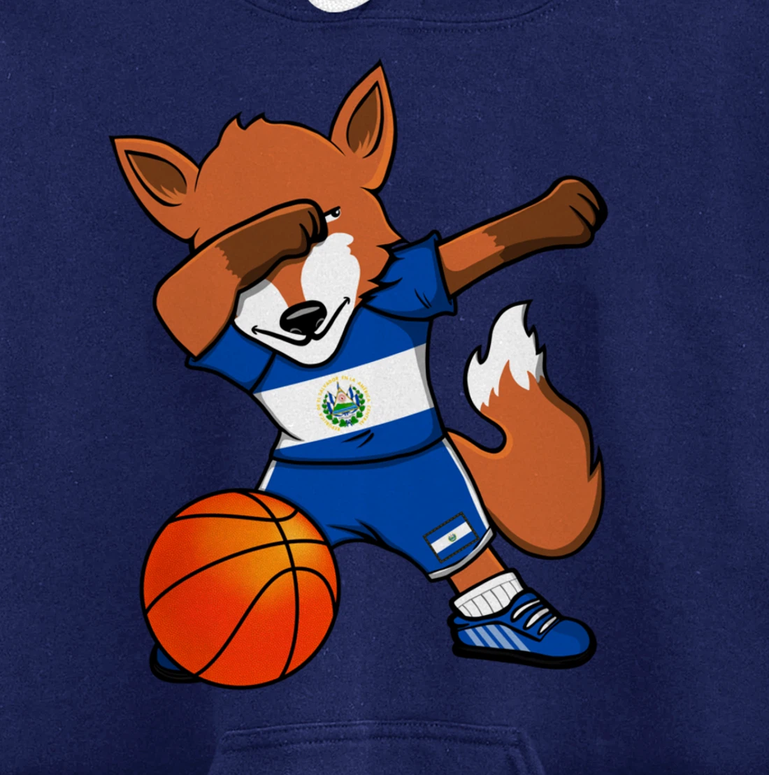 Dabbing Fox El Salvador Basketball Fans Jersey Sport Pride Pullover Hoodie