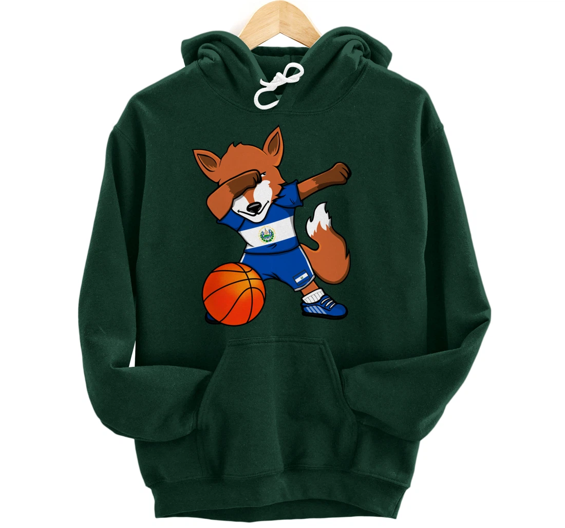 Dabbing Fox El Salvador Basketball Fans Jersey Sport Pride Pullover Hoodie