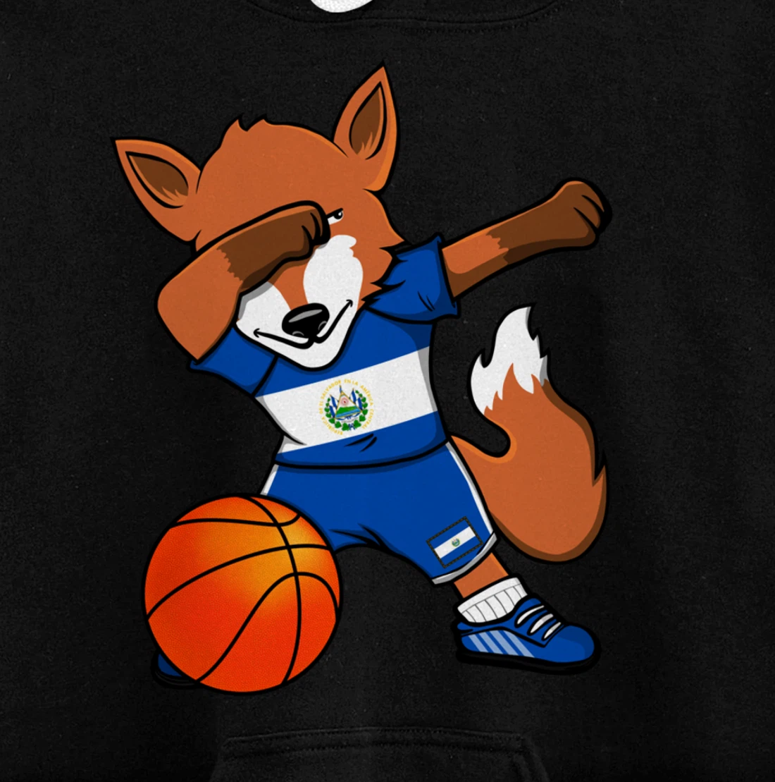 Dabbing Fox El Salvador Basketball Fans Jersey Sport Pride Pullover Hoodie