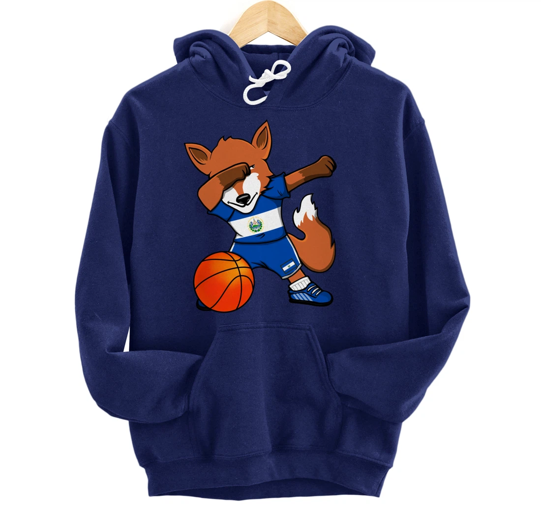 Dabbing Fox El Salvador Basketball Fans Jersey Sport Pride Pullover Hoodie