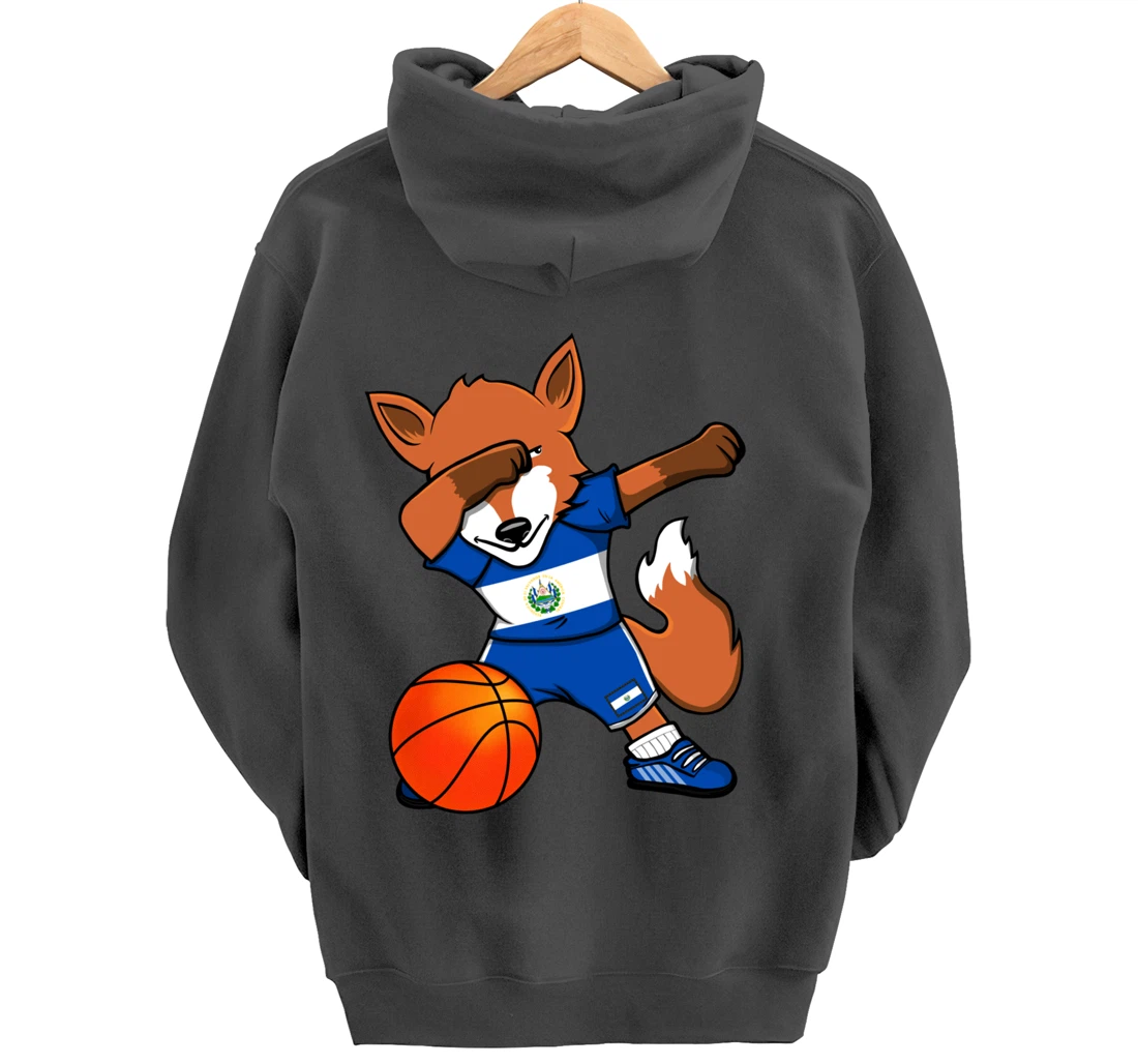 Dabbing Fox El Salvador Basketball Fans Jersey Sport Pride Pullover Hoodie