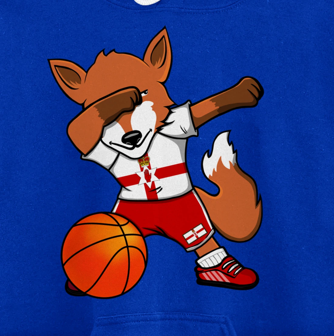 Dabbing Fox Northern Ireland Basketball Fans Jersey Pride Pullover Hoodie