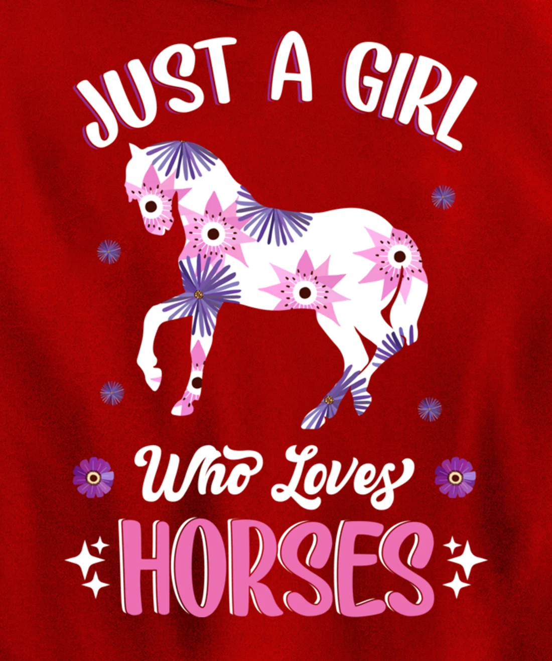 Just a Girl Who Loves Horses Cute Riding Pony Horse Lovers Pullover Hoodie