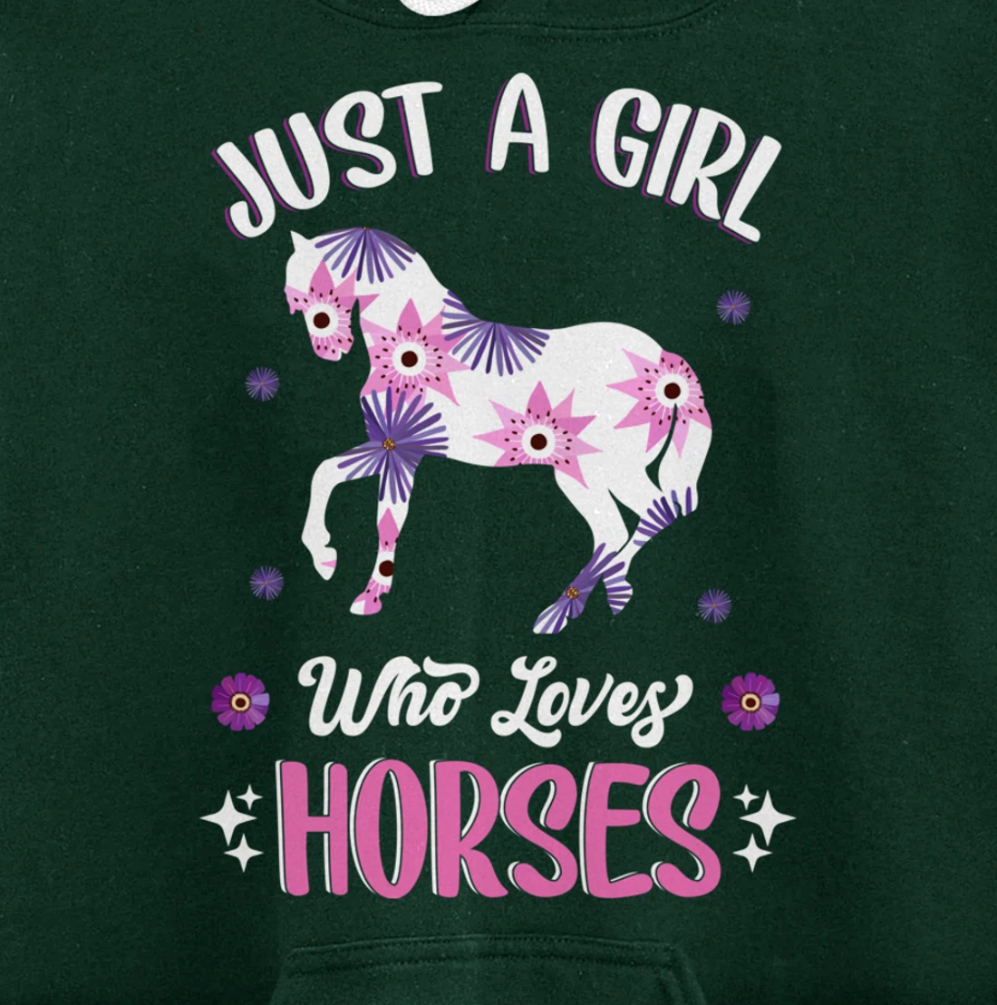 Just a Girl Who Loves Horses Cute Riding Pony Horse Lovers Pullover Hoodie