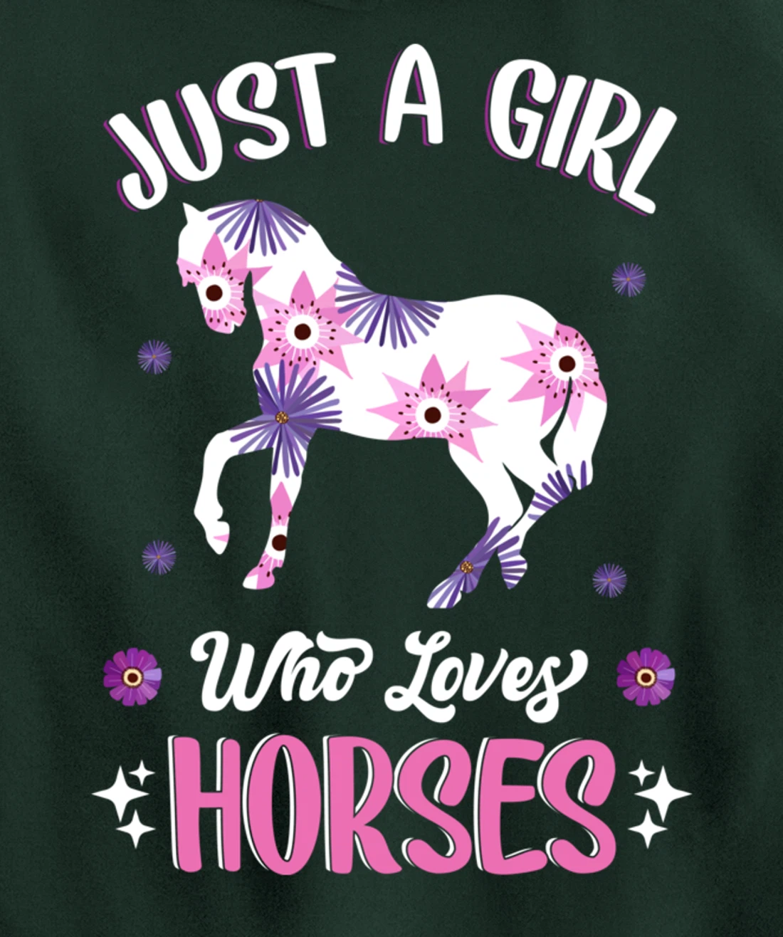 Just a Girl Who Loves Horses Cute Riding Pony Horse Lovers Pullover Hoodie