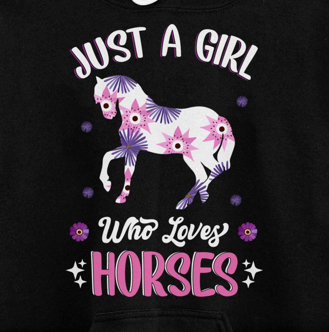 Just a Girl Who Loves Horses Cute Riding Pony Horse Lovers Pullover Hoodie