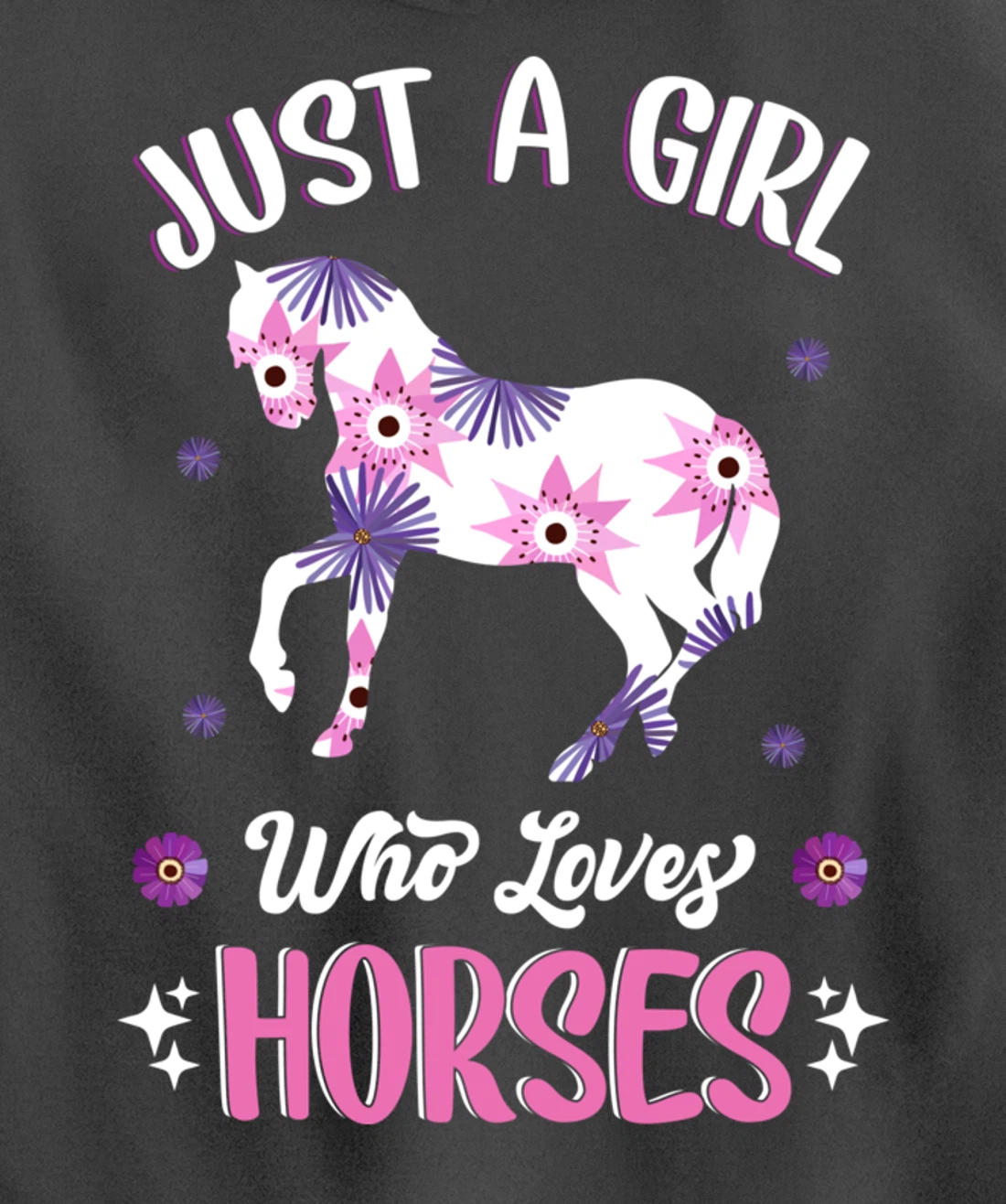 Just a Girl Who Loves Horses Cute Riding Pony Horse Lovers Pullover Hoodie