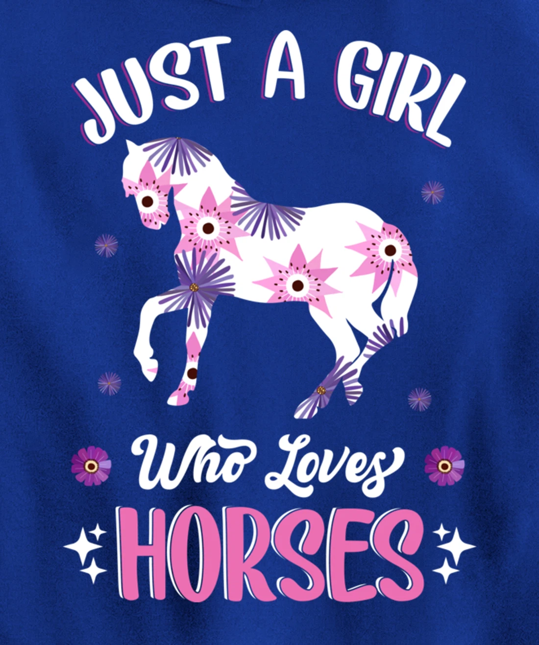 Just a Girl Who Loves Horses Cute Riding Pony Horse Lovers Pullover Hoodie