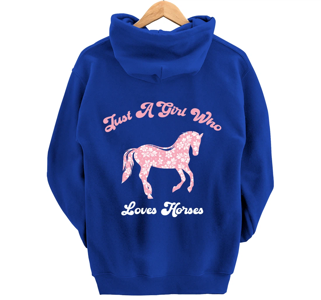 Just a Girl Who Loves Horses Cute Riding Pony Lovers Pullover Hoodie