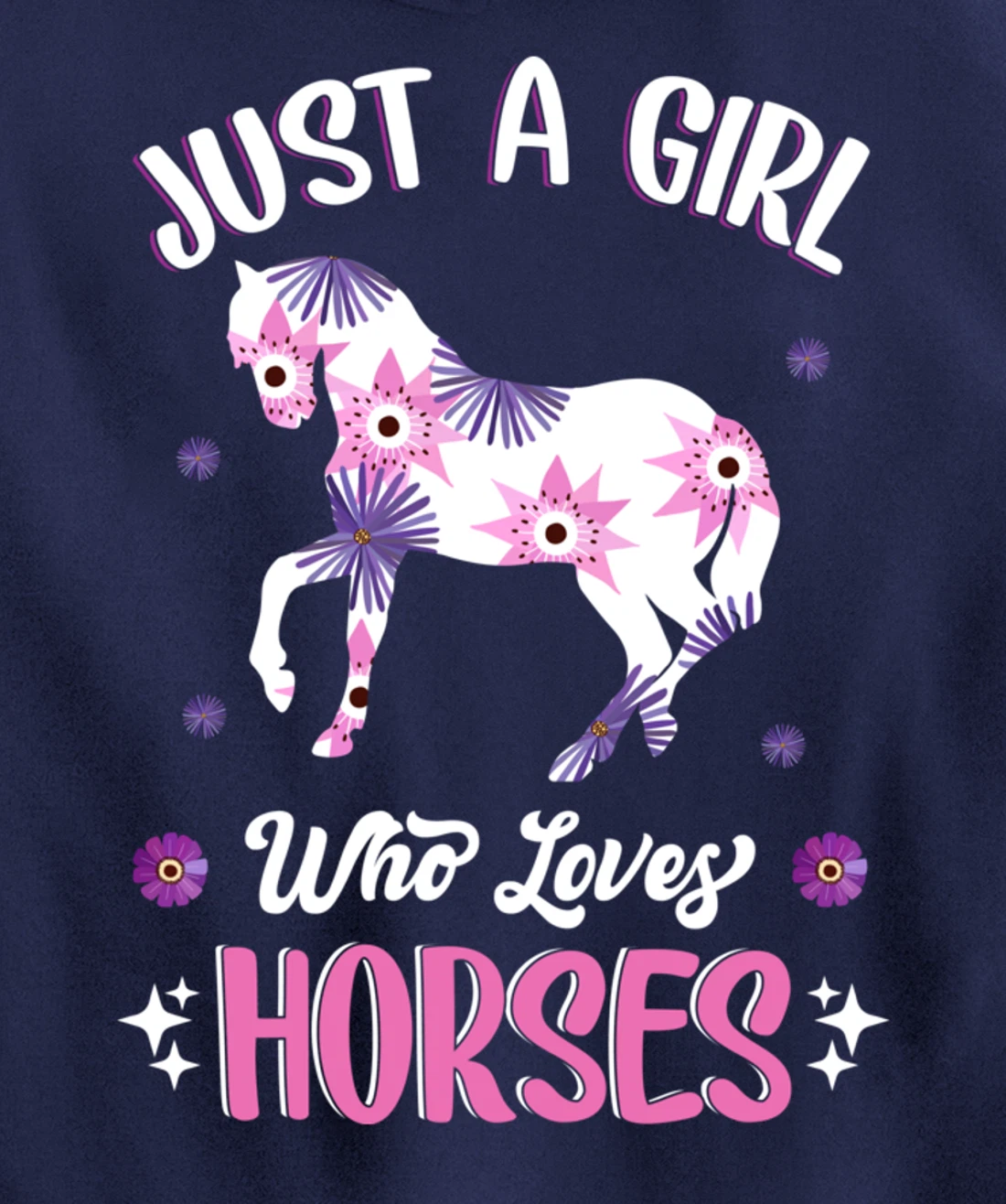 Just a Girl Who Loves Horses Cute Riding Pony Horse Lovers Pullover Hoodie