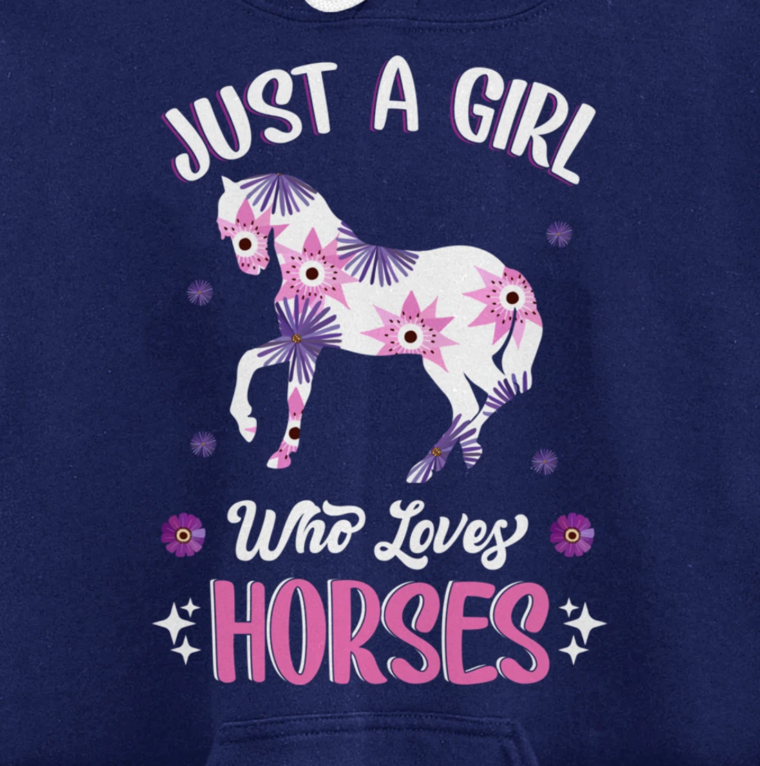 Just a Girl Who Loves Horses Cute Riding Pony Horse Lovers Pullover Hoodie