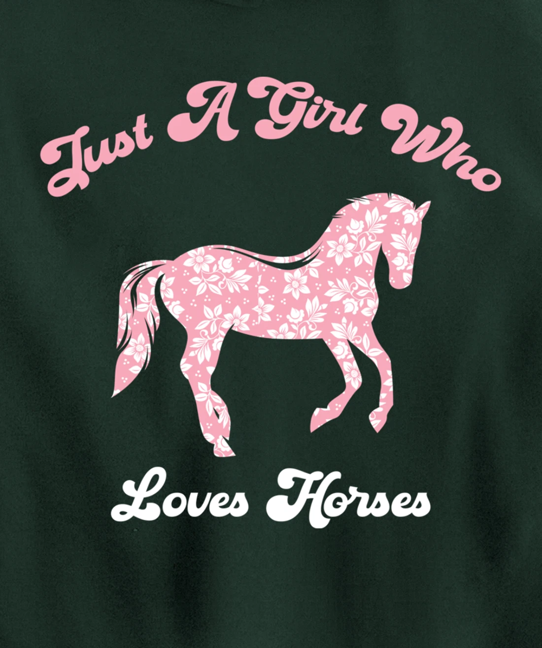 Just a Girl Who Loves Horses Cute Riding Pony Lovers Pullover Hoodie