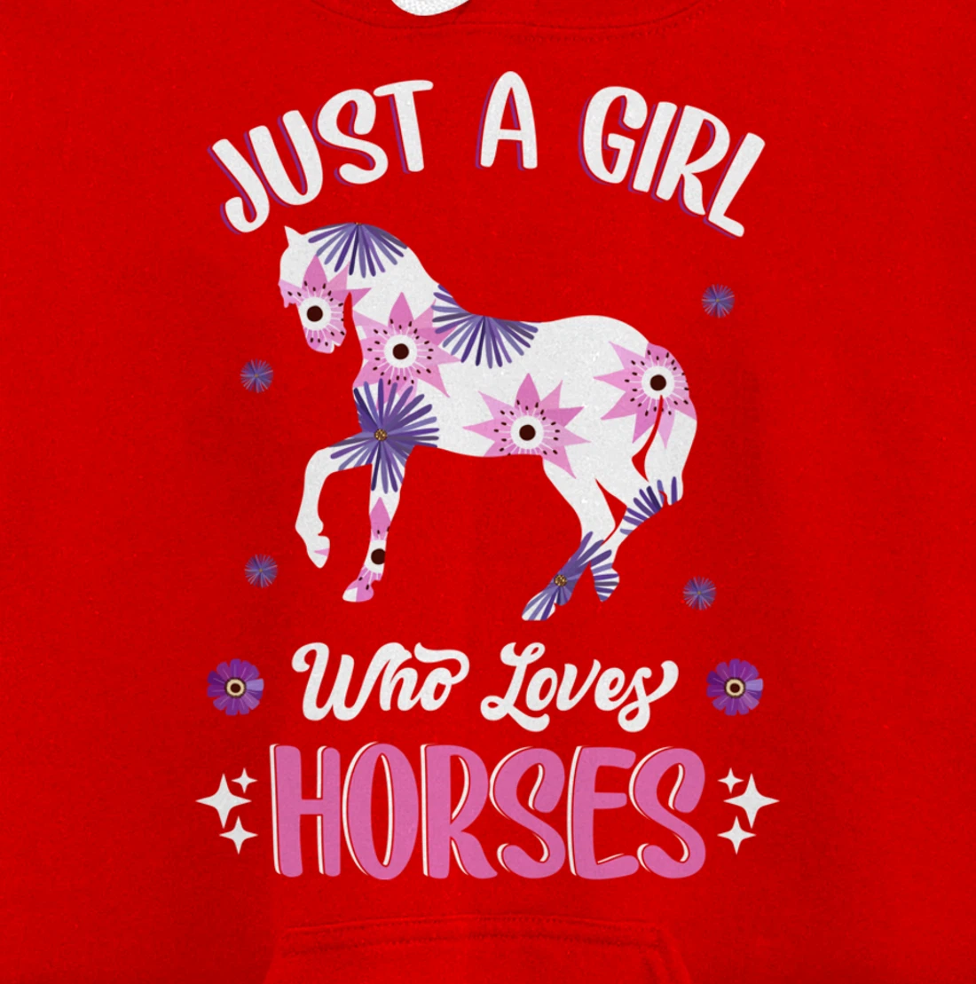 Just a Girl Who Loves Horses Cute Riding Pony Horse Lovers Pullover Hoodie