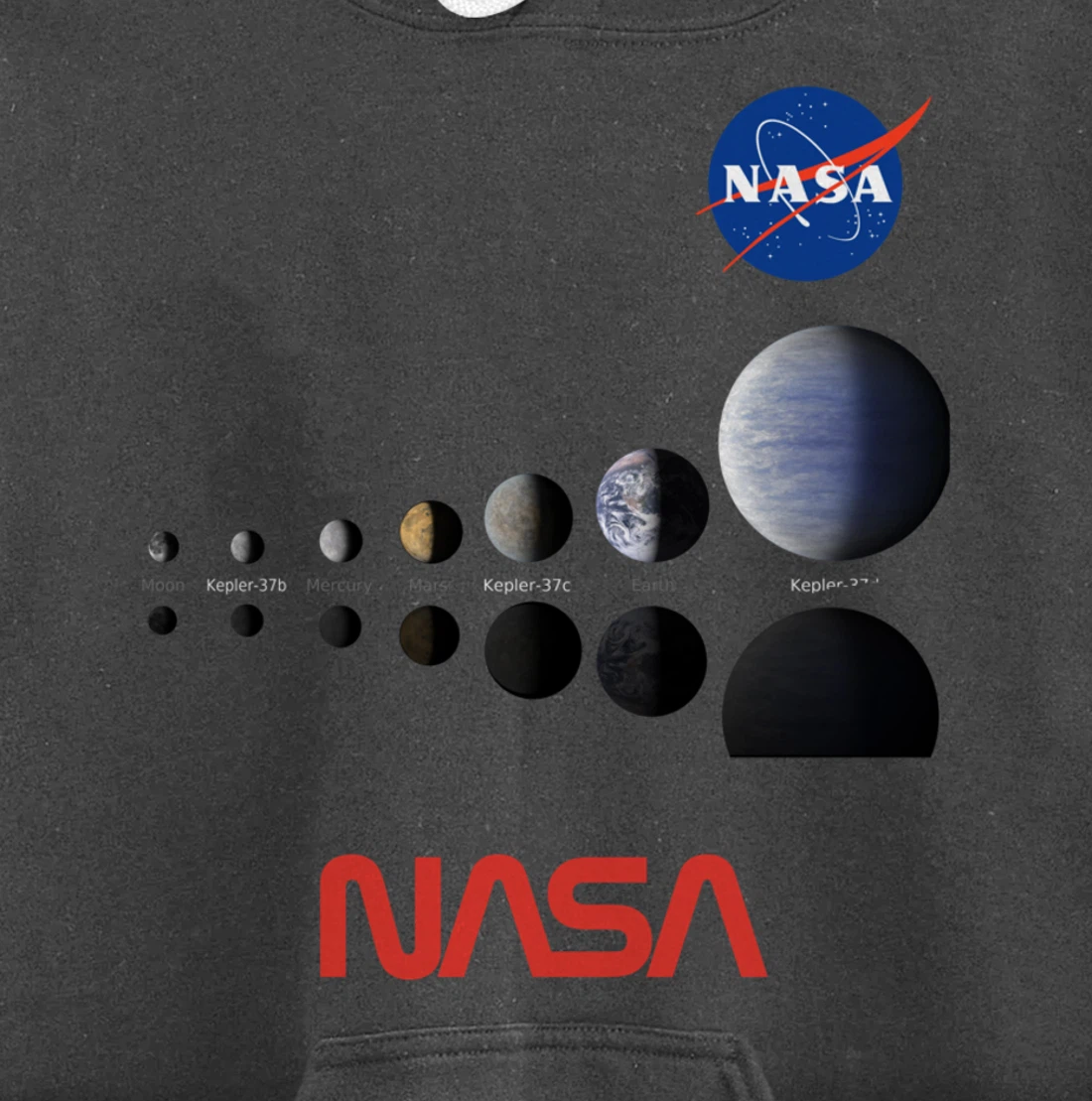 NASA Kepler Mission A Moon-size Line Up Artist Concept Gift Pullover Hoodie