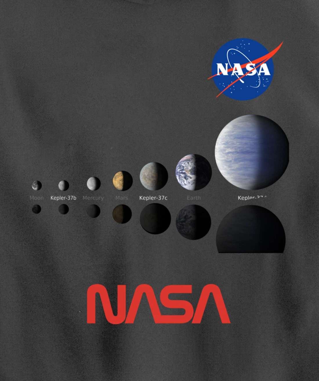 NASA Kepler Mission A Moon-size Line Up Artist Concept Gift Pullover Hoodie