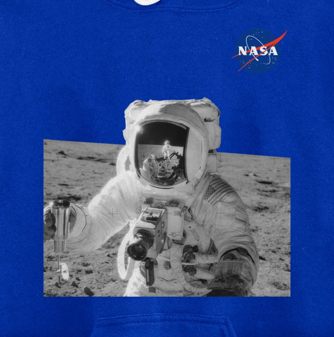 NASA Second Manned Lunar Landing Mission 1969 Moon Photo Pullover Hoodie