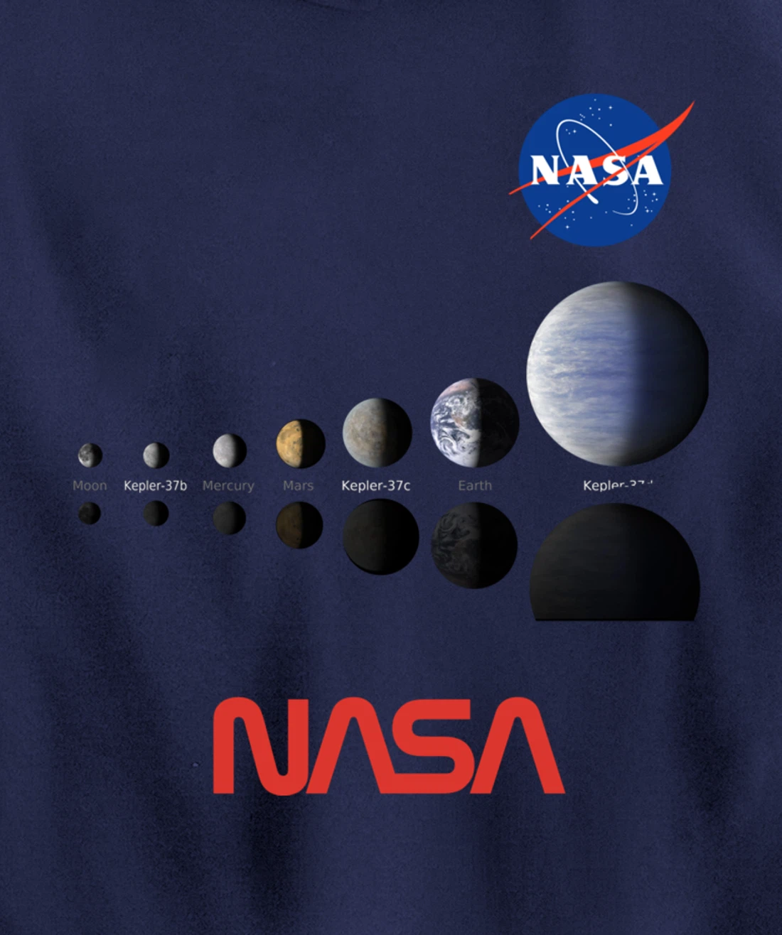 NASA Kepler Mission A Moon-size Line Up Artist Concept Gift Pullover Hoodie
