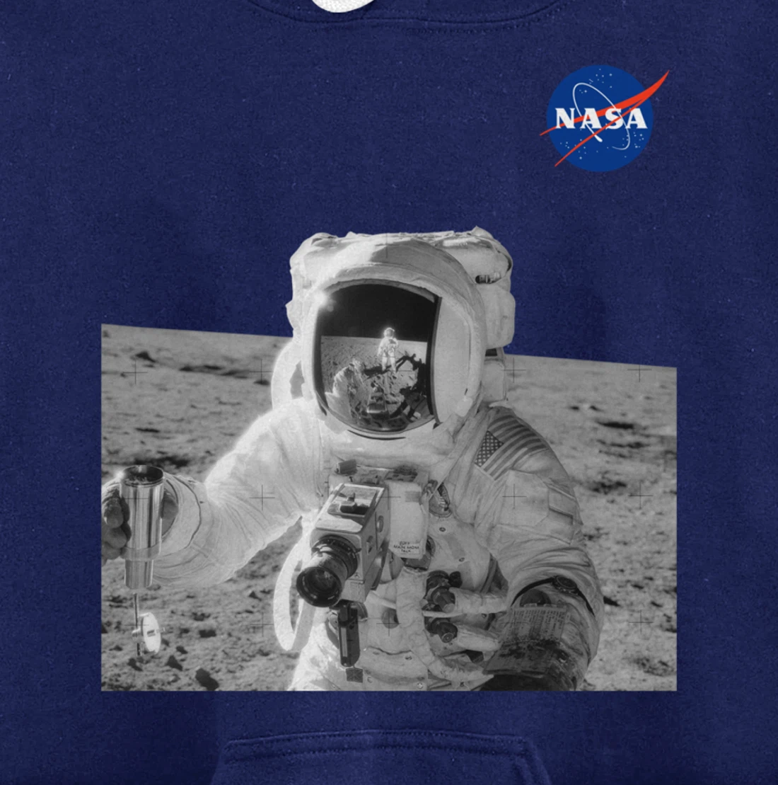 NASA Second Manned Lunar Landing Mission 1969 Moon Photo Pullover Hoodie