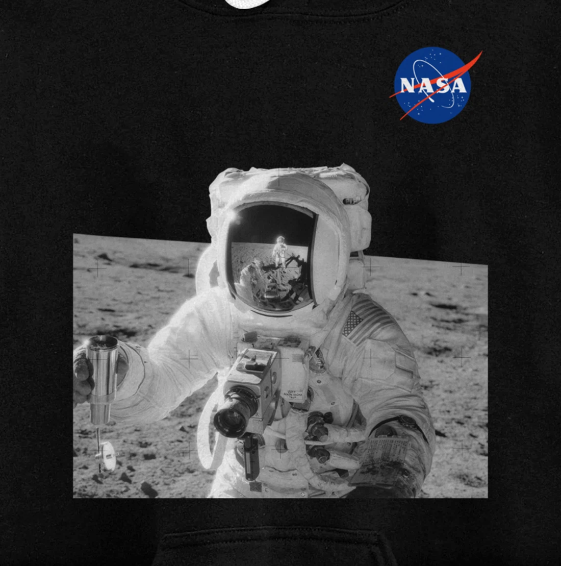 NASA Second Manned Lunar Landing Mission 1969 Moon Photo Pullover Hoodie