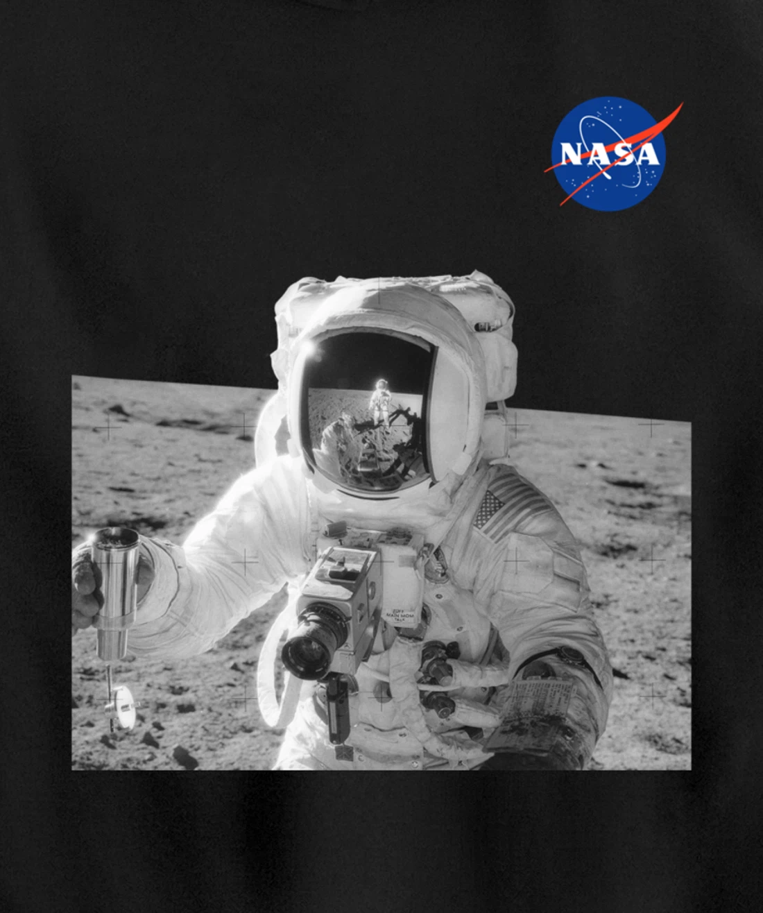 NASA Second Manned Lunar Landing Mission 1969 Moon Photo Pullover Hoodie
