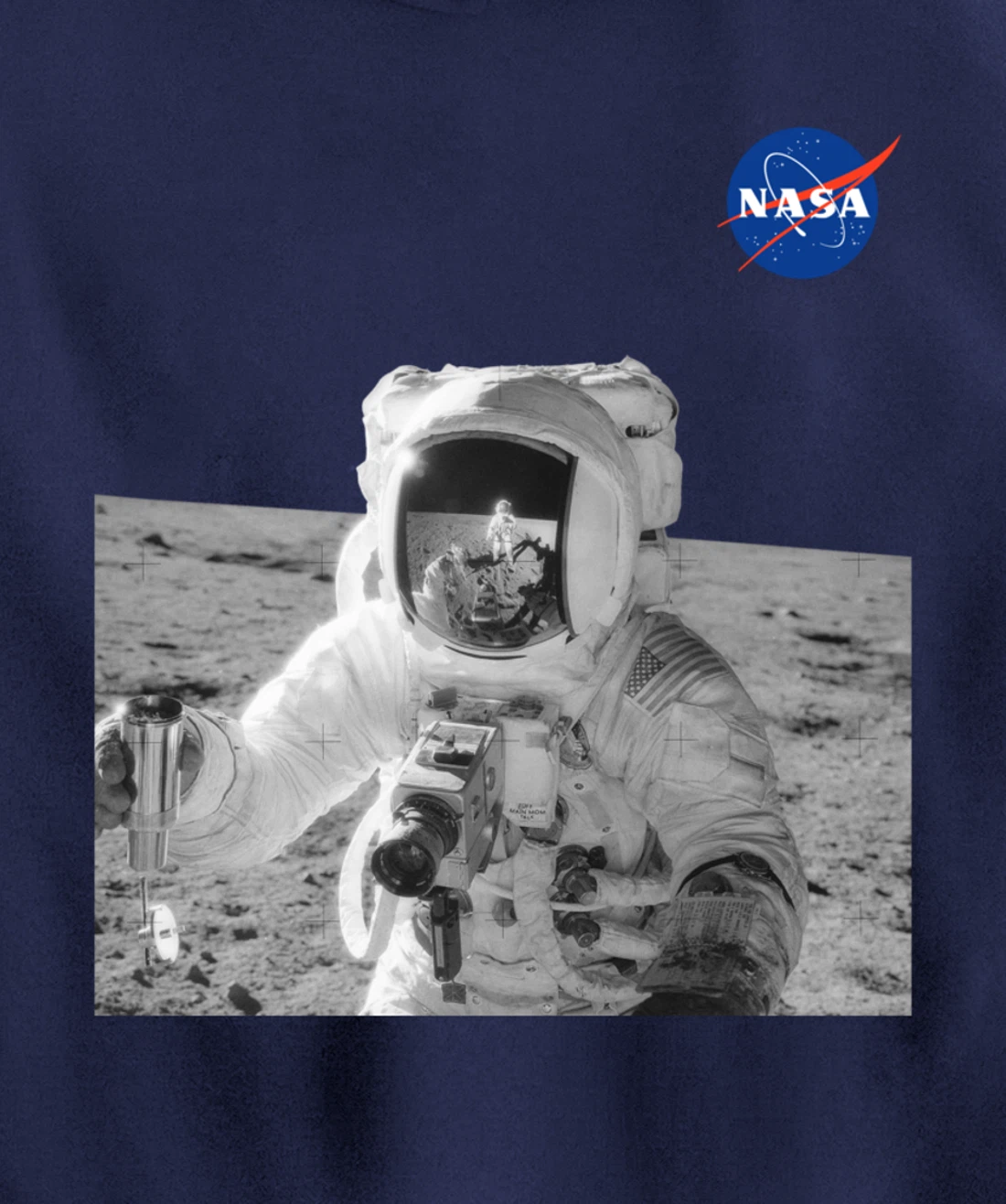 NASA Second Manned Lunar Landing Mission 1969 Moon Photo Pullover Hoodie