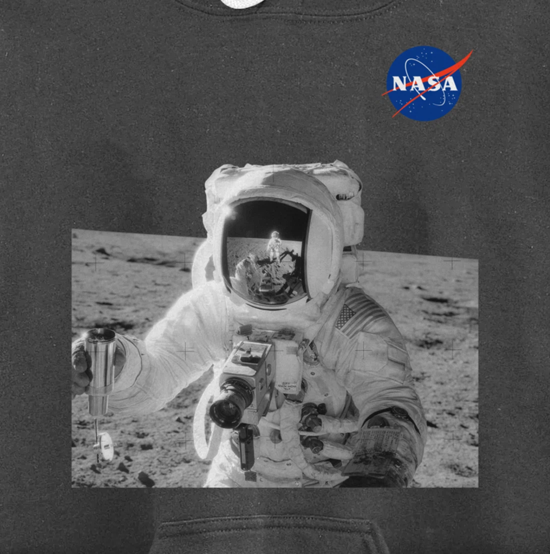 NASA Second Manned Lunar Landing Mission 1969 Moon Photo Pullover Hoodie