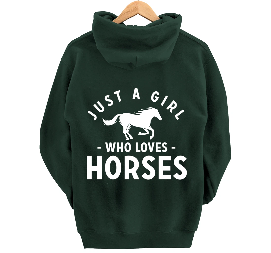 Just a Girl Who Loves Horses - Pony Lovers Horse Riding Cute Pullover Hoodie