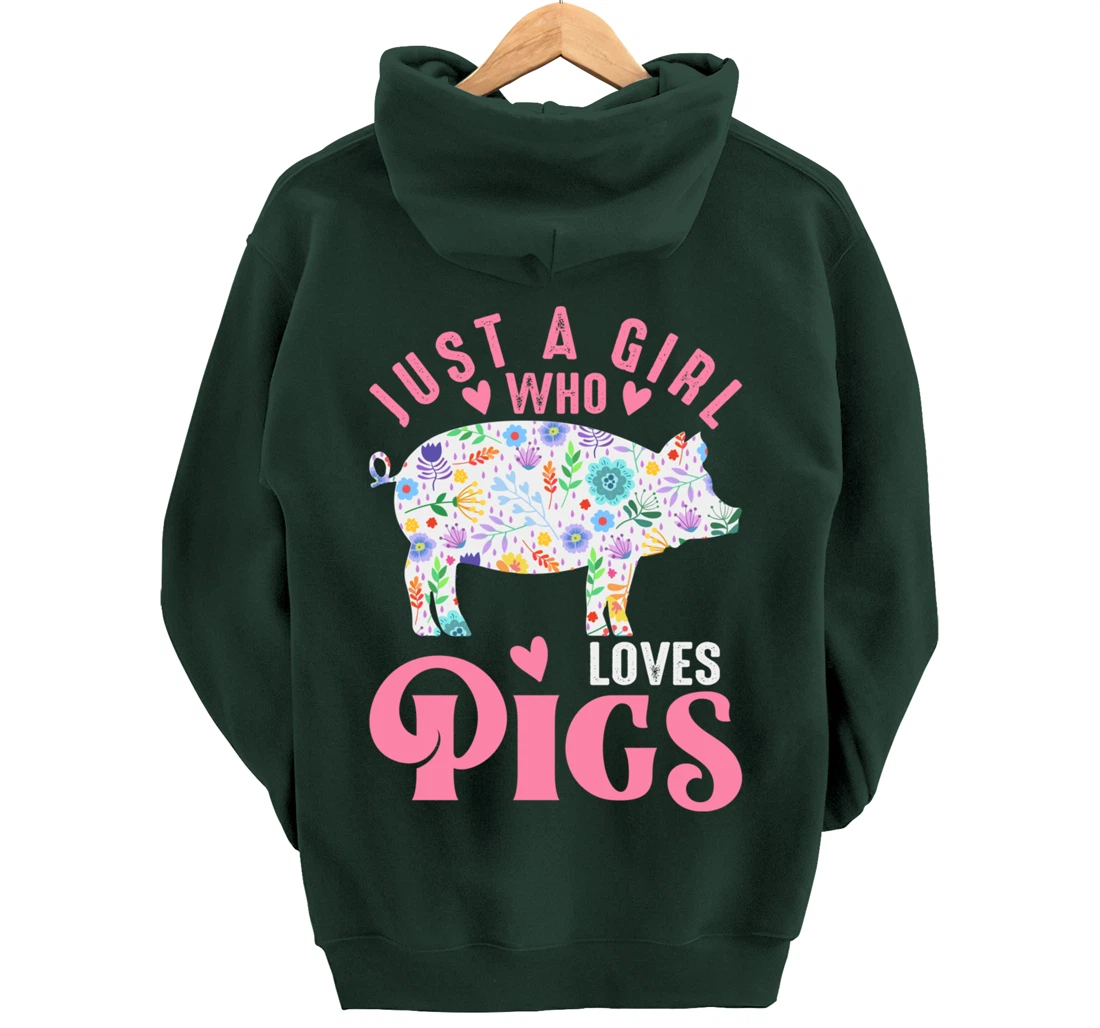 Just a Girl Who Loves Pigs Pullover Hoodie